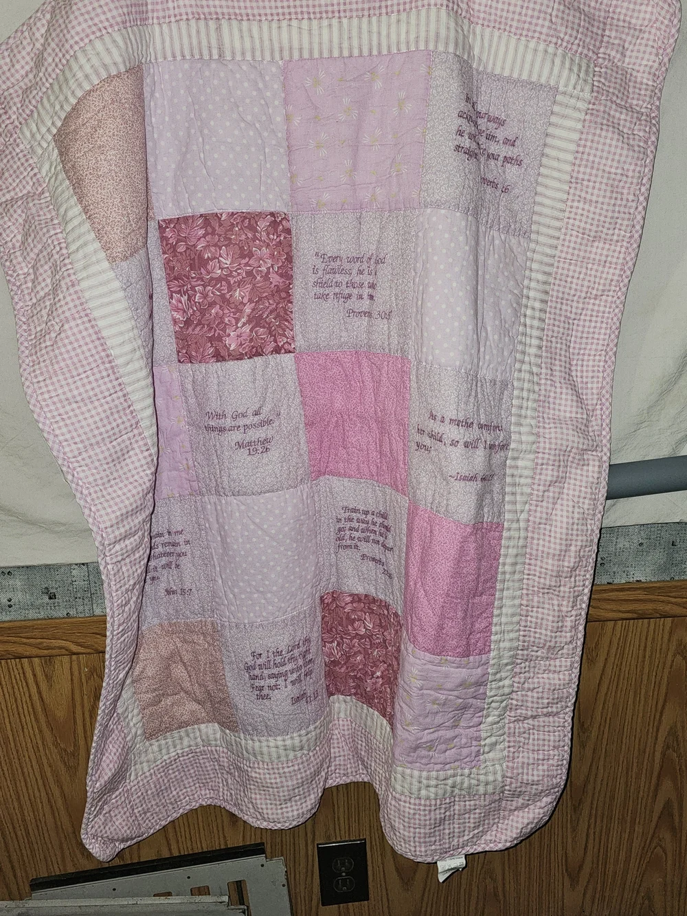 Handmade Pink Patchwork Baby Quilt